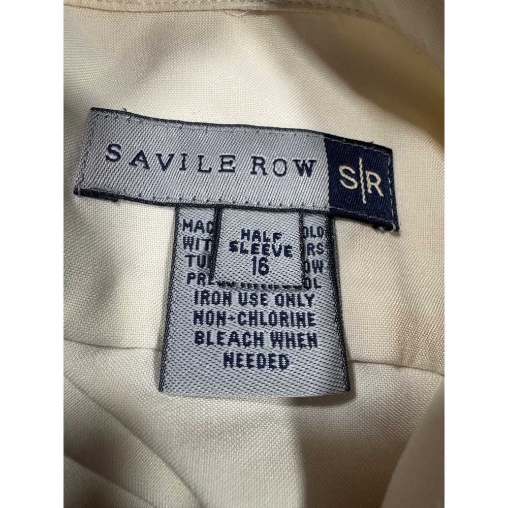 Savile Row Mens Button Up Shirt Size 16 Champagne Easy Care Comfort Office Work - Picture 8 of 11